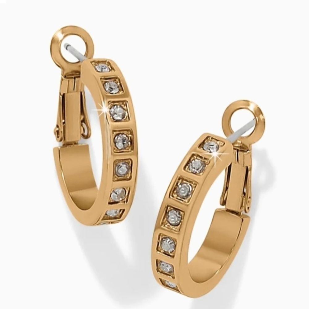 Elegant Gold Hoop Earrings with Crystals